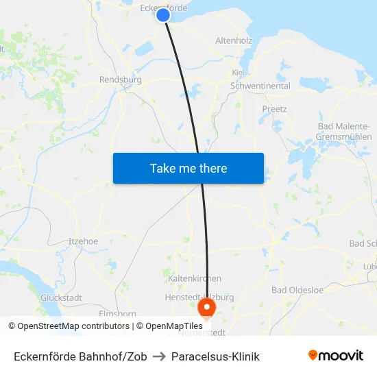 Eckernförde Bahnhof/Zob to Paracelsus-Klinik map