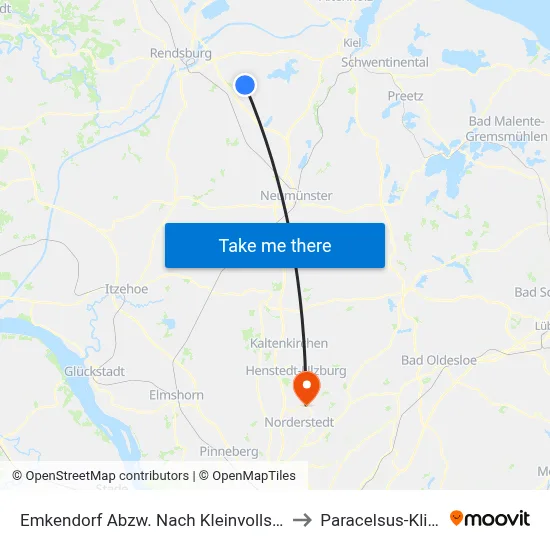 Emkendorf Abzw. Nach Kleinvollstedt to Paracelsus-Klinik map