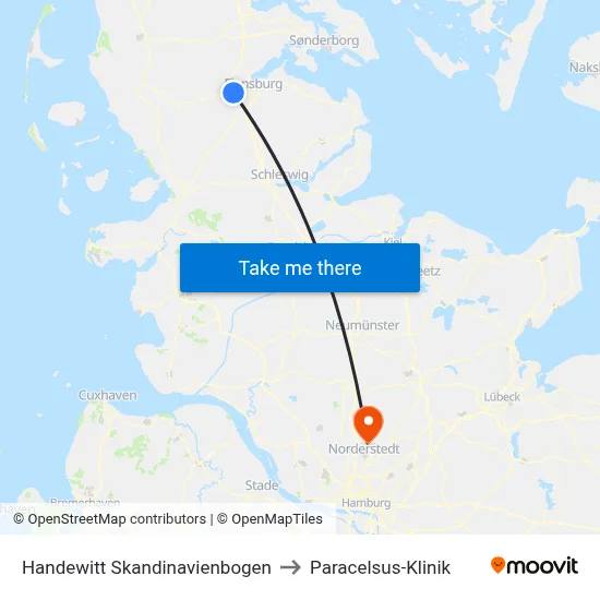 Handewitt Skandinavienbogen to Paracelsus-Klinik map