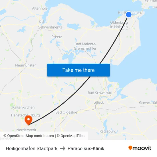 Heiligenhafen Stadtpark to Paracelsus-Klinik map