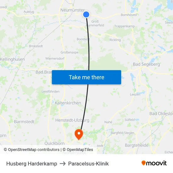 Husberg Harderkamp to Paracelsus-Klinik map