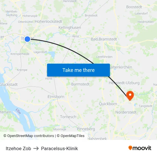 Itzehoe Zob to Paracelsus-Klinik map