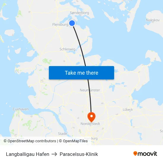 Langballigau Hafen to Paracelsus-Klinik map