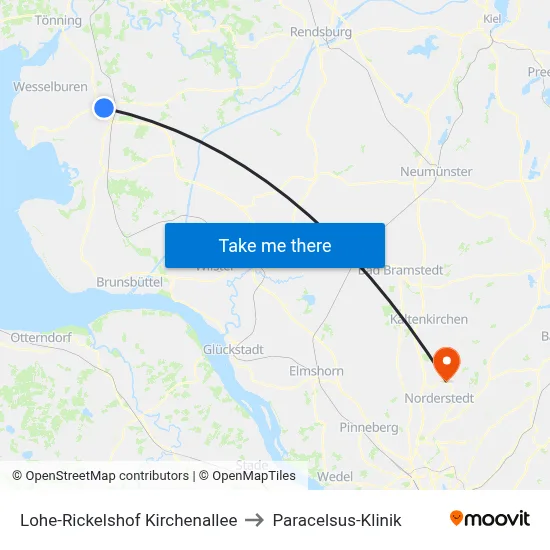 Lohe-Rickelshof Kirchenallee to Paracelsus-Klinik map