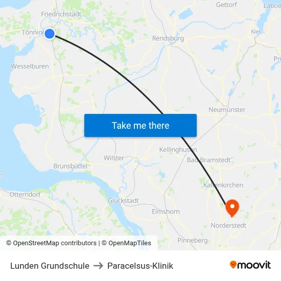 Lunden Grundschule to Paracelsus-Klinik map