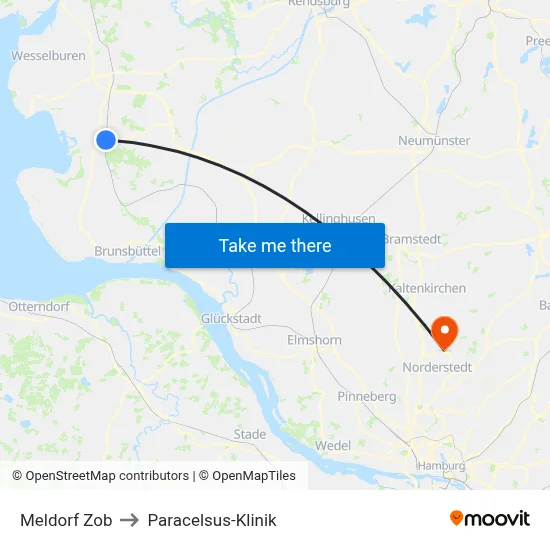 Meldorf Zob to Paracelsus-Klinik map
