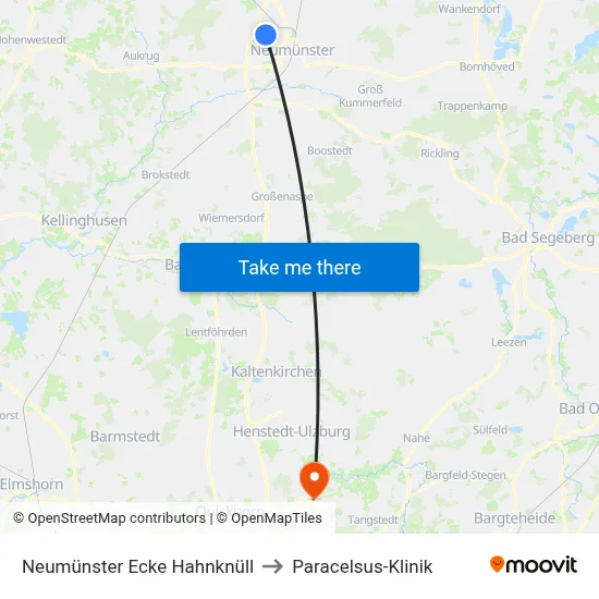 Neumünster Ecke Hahnknüll to Paracelsus-Klinik map