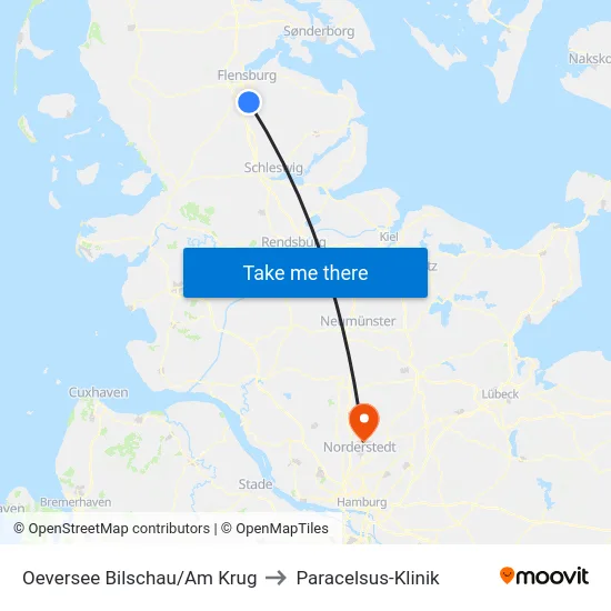 Oeversee Bilschau/Am Krug to Paracelsus-Klinik map