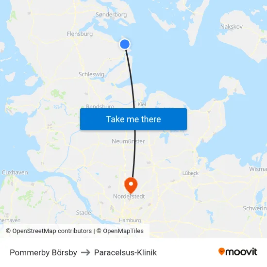 Pommerby Börsby to Paracelsus-Klinik map