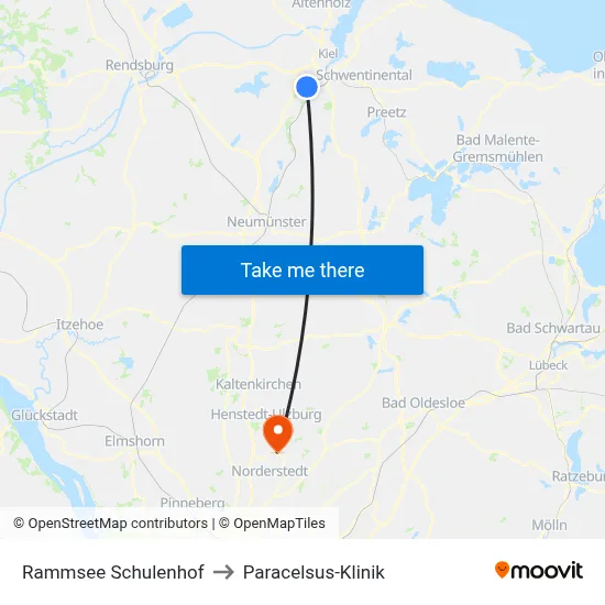 Rammsee Schulenhof to Paracelsus-Klinik map
