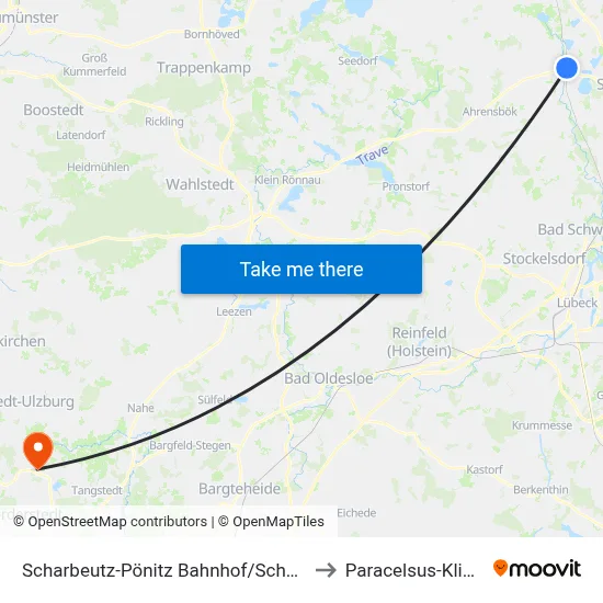 Scharbeutz-Pönitz Bahnhof/Schule to Paracelsus-Klinik map