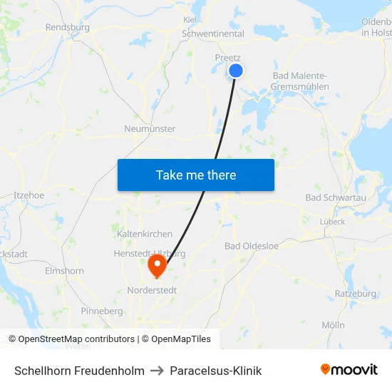 Schellhorn Freudenholm to Paracelsus-Klinik map