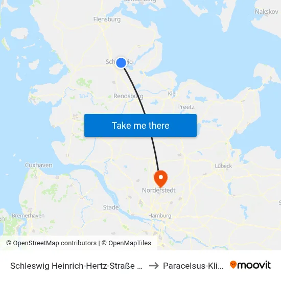Schleswig Heinrich-Hertz-Straße Süd to Paracelsus-Klinik map