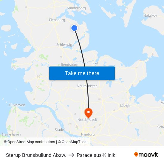 Sterup Brunsbüllund Abzw. to Paracelsus-Klinik map