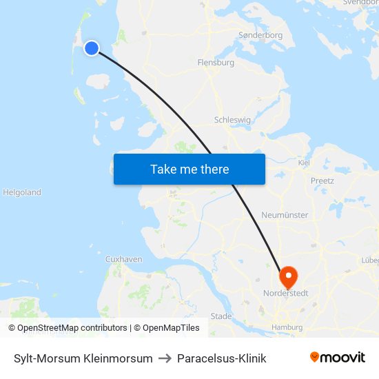 Sylt-Morsum Kleinmorsum to Paracelsus-Klinik map