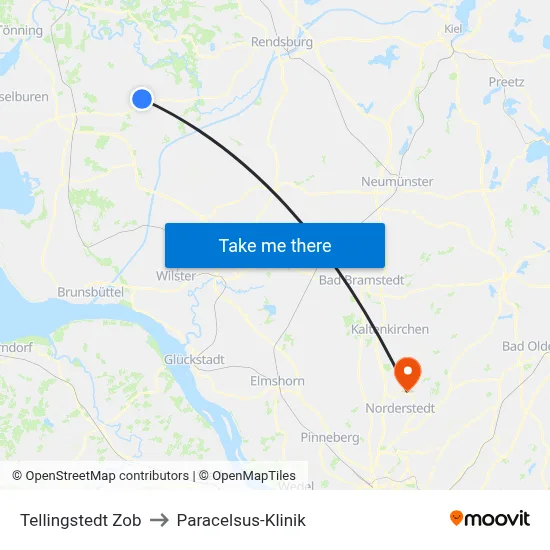 Tellingstedt Zob to Paracelsus-Klinik map