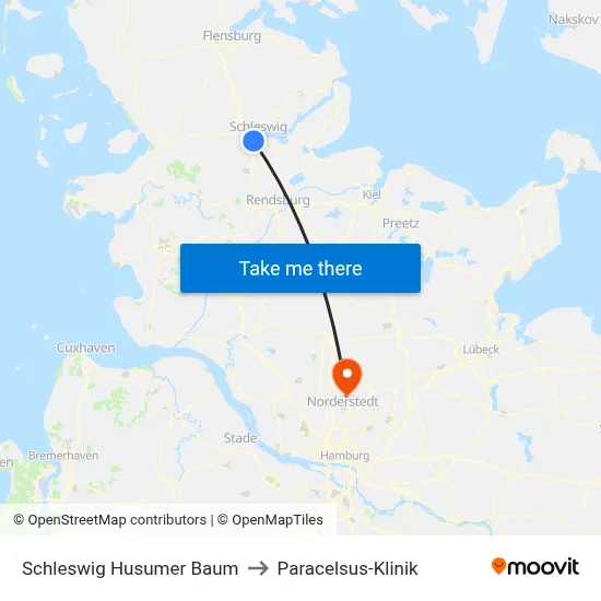 Schleswig Husumer Baum to Paracelsus-Klinik map