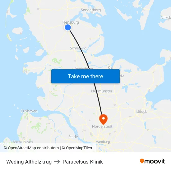 Weding Altholzkrug to Paracelsus-Klinik map
