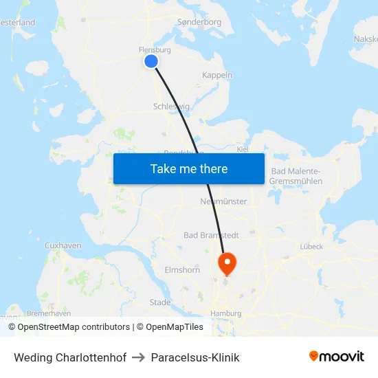 Weding Charlottenhof to Paracelsus-Klinik map