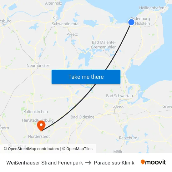Weißenhäuser Strand Ferienpark to Paracelsus-Klinik map