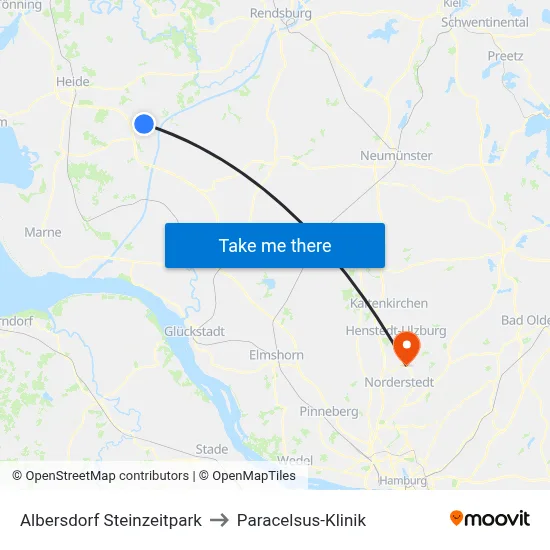 Albersdorf Steinzeitpark to Paracelsus-Klinik map
