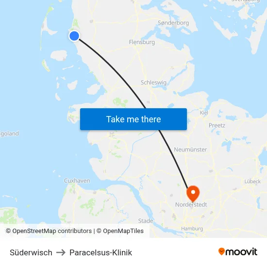 Süderwisch to Paracelsus-Klinik map