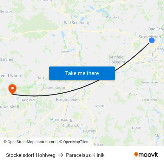 Stockelsdorf Hohlweg to Paracelsus-Klinik map