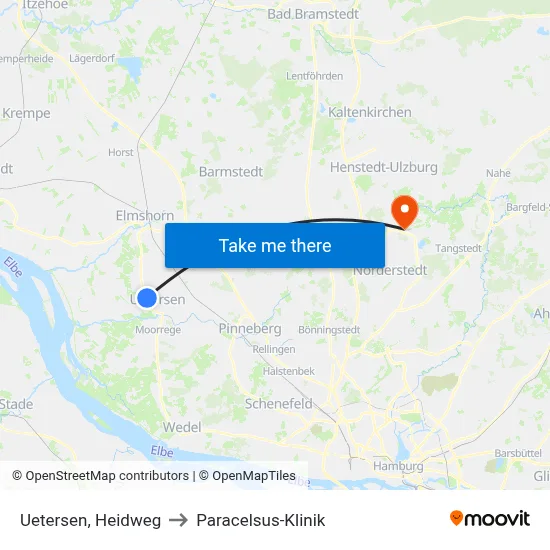 Uetersen, Heidweg to Paracelsus-Klinik map