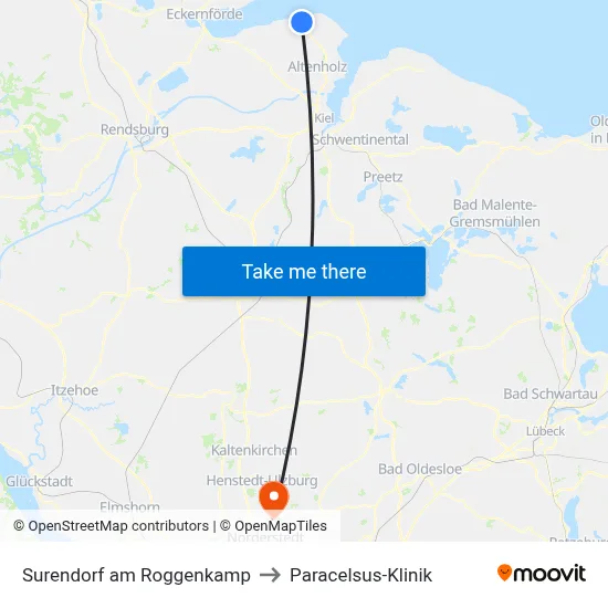 Surendorf am Roggenkamp to Paracelsus-Klinik map