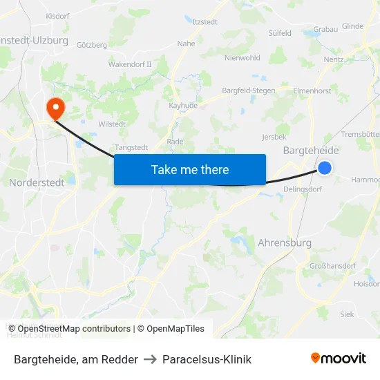 Bargteheide, am Redder to Paracelsus-Klinik map