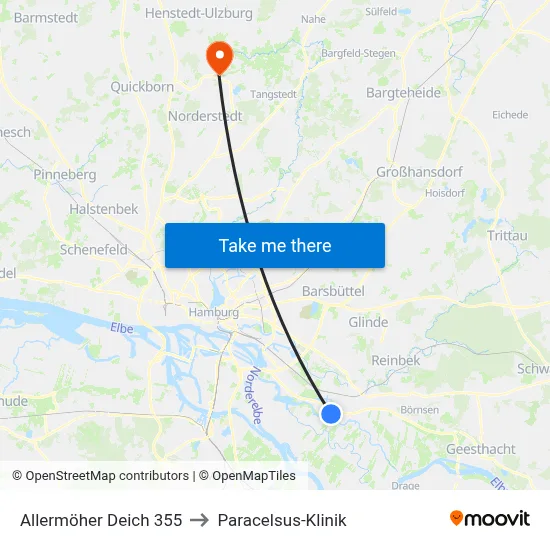 Allermöher Deich 355 to Paracelsus-Klinik map