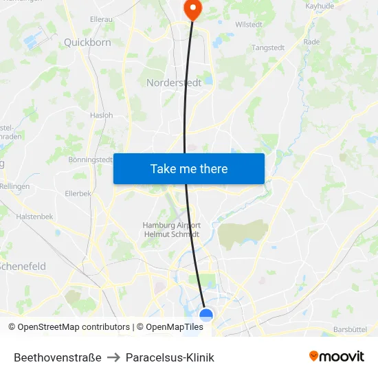 Beethovenstraße to Paracelsus-Klinik map