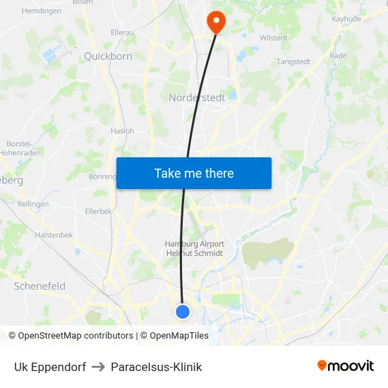 Uk Eppendorf to Paracelsus-Klinik map
