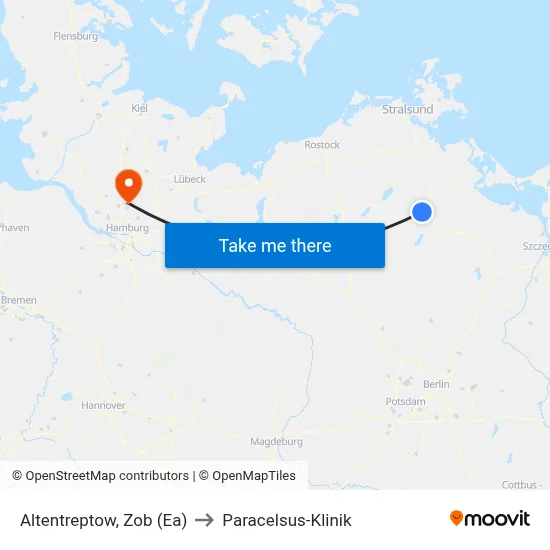 Altentreptow, Zob (Ea) to Paracelsus-Klinik map