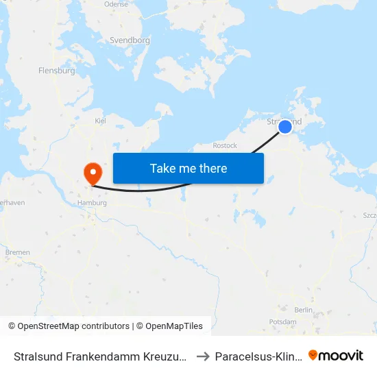 Stralsund Frankendamm Kreuzung to Paracelsus-Klinik map