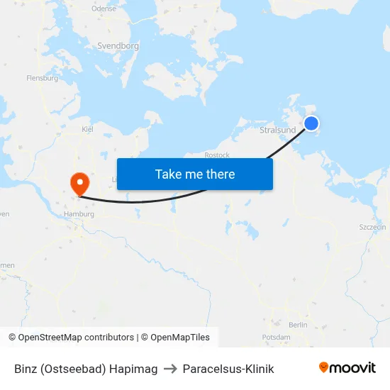 Binz (Ostseebad) Hapimag to Paracelsus-Klinik map