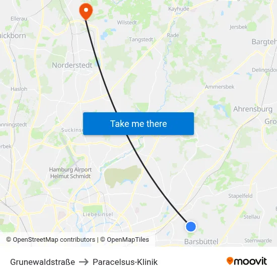 Grunewaldstraße to Paracelsus-Klinik map