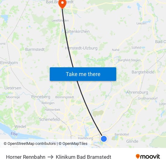 Horner Rennbahn to Klinikum Bad Bramstedt map