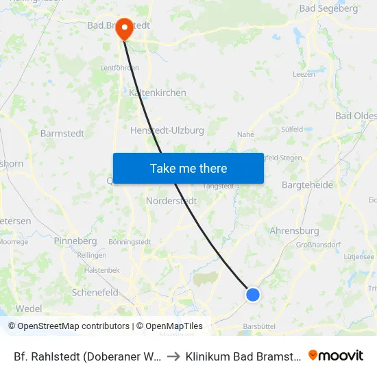 Bf. Rahlstedt (Doberaner Weg) to Klinikum Bad Bramstedt map