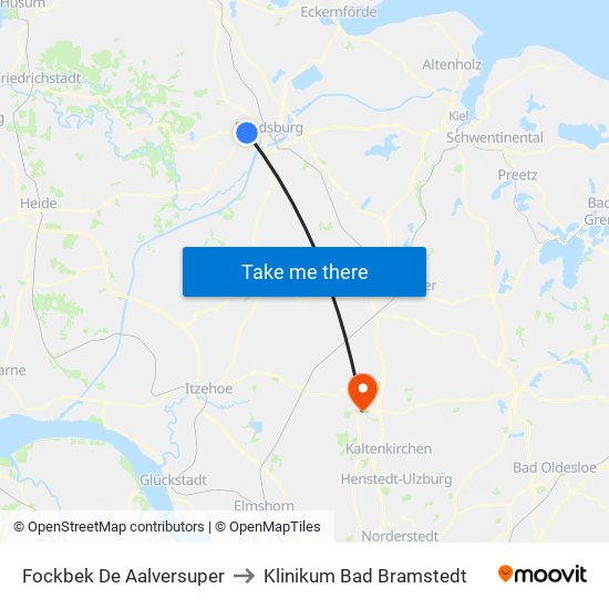 Fockbek De Aalversuper to Klinikum Bad Bramstedt map