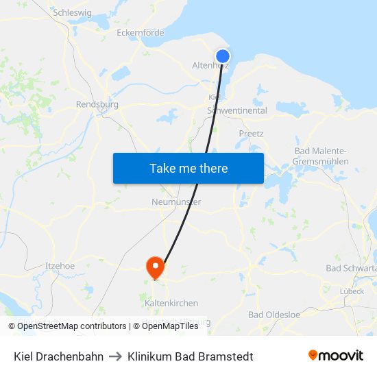 Kiel Drachenbahn to Klinikum Bad Bramstedt map