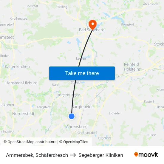 Ammersbek, Schäferdresch to Segeberger Kliniken map