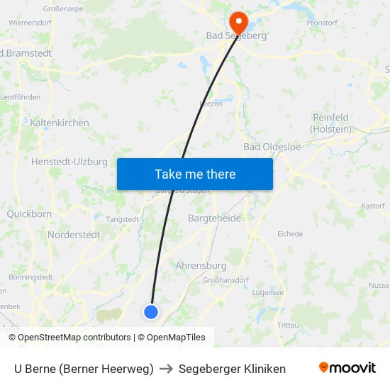U Berne (Berner Heerweg) to Segeberger Kliniken map