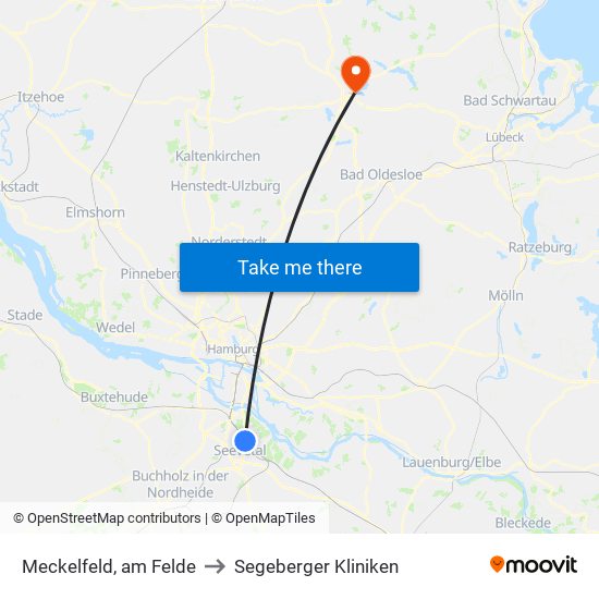 Meckelfeld, am Felde to Segeberger Kliniken map