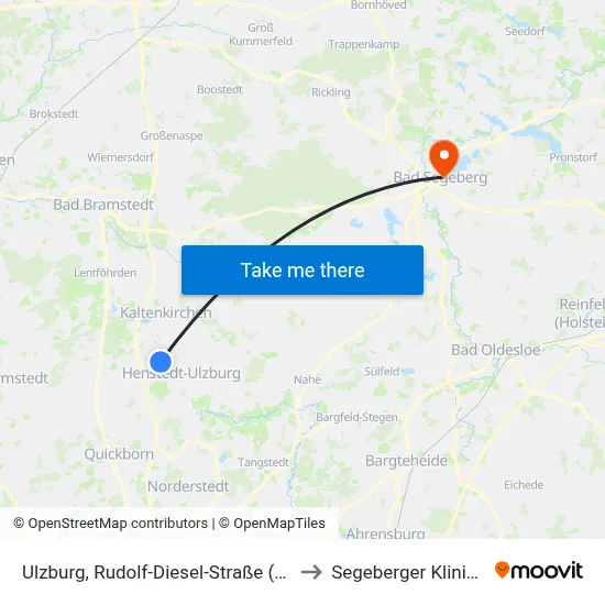 Ulzburg, Rudolf-Diesel-Straße (Ost) to Segeberger Kliniken map
