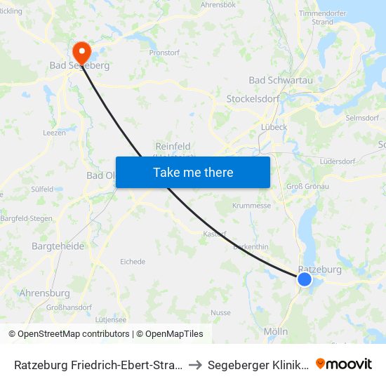 Ratzeburg Friedrich-Ebert-Straße to Segeberger Kliniken map