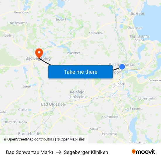 Bad Schwartau Markt to Segeberger Kliniken map