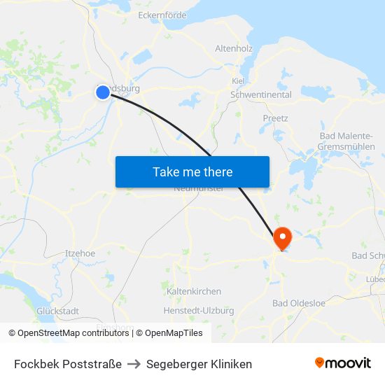 Fockbek Poststraße to Segeberger Kliniken map