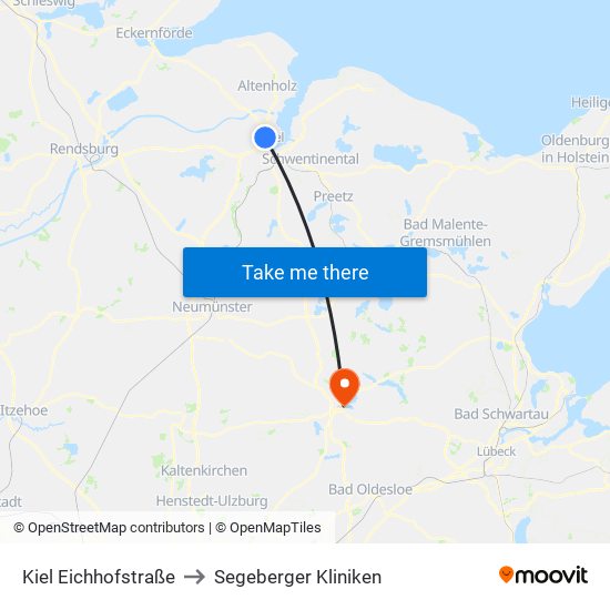 Kiel Eichhofstraße to Segeberger Kliniken map