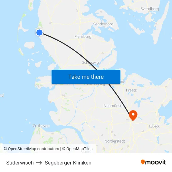 Süderwisch to Segeberger Kliniken map